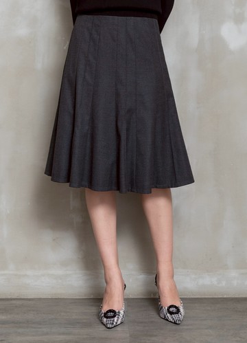 閱讀呢喃細絨切接散襬裙