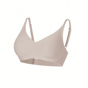 【UU柔托】舒適包覆無痕無鋼圈內衣 - L / 奶茶色