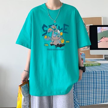 t恤男短袖潮牌潮流2024爆款寬松夏款純棉日系ins夏季上衣服體恤衫