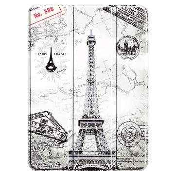 vXTRA 飛創 文藝彩繪 三折式平板皮套  鐵塔 白色 + 黑色  1個  iPad Pro 11吋 2021/2020版通用