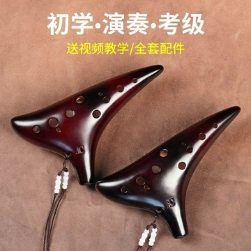 【台灣出貨】1#陶笛12孔初學者入門中音C調十二AC兒童學生成人樹脂專業6壎樂器