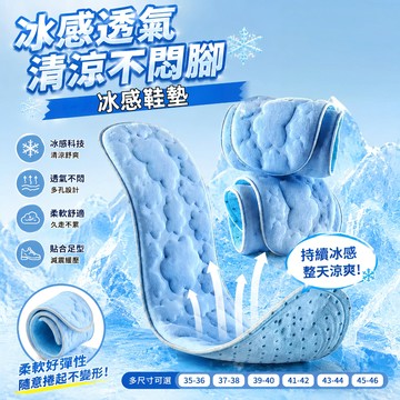 冰感鞋墊 夏季涼感透氣鞋墊 清爽不悶腳 吸汗除臭 柔軟舒適減震 久站鞋墊 運動鞋必備 夏季鞋墊 透氣鞋墊 運動鞋墊 休閒
