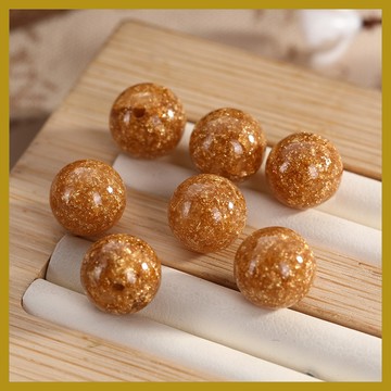 （10顆/包）金箔圓珠散珠子 隔珠diy佛珠手鏈項鏈配件手工配飾吊墜手串配飾料串珠 串珠材料 串珠材料包 珠珠材料 手串