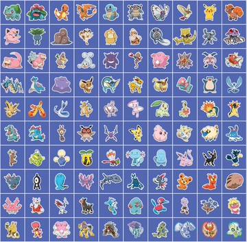 QuickFilm 靜電無痕夜光牆貼 (I) - Pokémon (10包隨機裝)