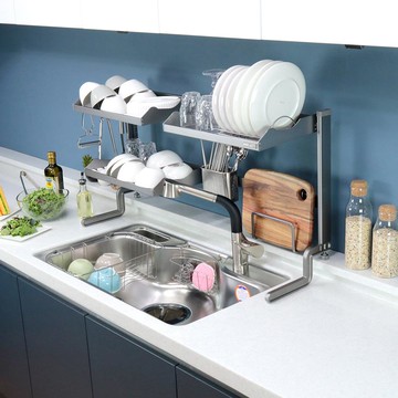 ENEX ONE ENO AC-S 雙層碗盤瀝水架  2層  B款 灰色  1組