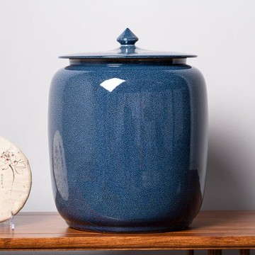 茶葉罐陶瓷中式特大號密封罐茶餅普洱醒景德鎮茶具存茶罐茶缸復古