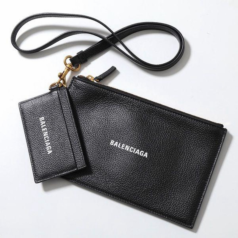 BALENCIAGA バレンシアガ キャッシュポーチ&カードケース 659783 1IZIM レディース レザー ネックショルダー付き トラベルポーチ  ミニバッグ ロゴ 鞄 1090 | LINEブランドカタログ