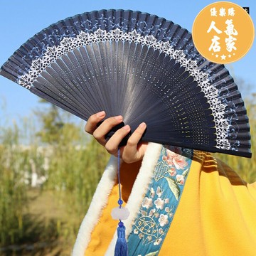 古風扇子 漢服折扇女士旗袍扇子古典折疊扇隨身女扇古風舞蹈扇跳舞中國風扇