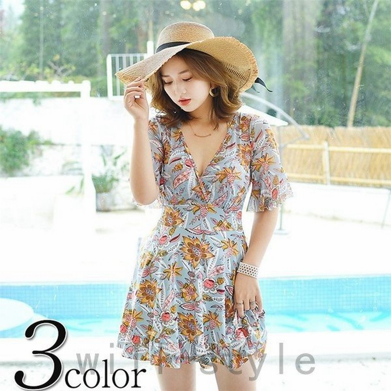 ワンピース水着レディースママ水着ワンピパッドワイヤー30代40代 通販 Lineポイント最大0 5 Get Lineショッピング