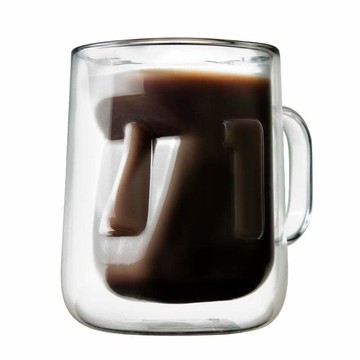 摩艾雙層玻璃馬克杯 透灰