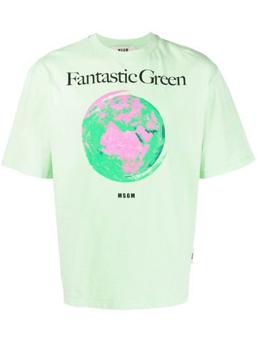 MSGM - Fantastic Green organic cotton T-shirt - unisex - Organic Cotton - XXL