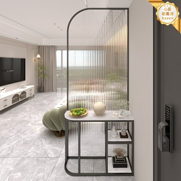 【輕奢隔斷】玄關櫃 屏風 隔斷櫃 置物架 客廳隔斷 入戶櫃 長虹玻璃 現代簡約 遮擋入戶門 多功能儲物