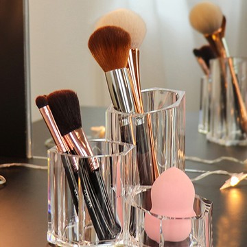 化妝刷口紅收納桶美妝眉筆收納桶工具防塵帶蓋桌面梳妝臺收納盒