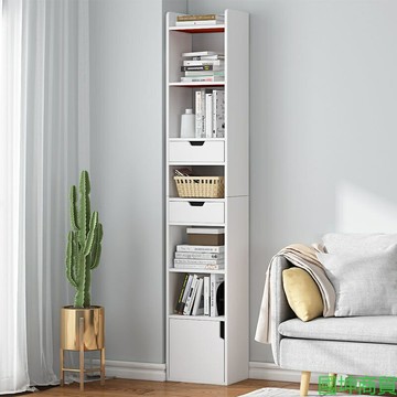 轉角櫃牆角收納方形置物架角櫃家用客廳儲物櫃落地臥室角落窄書架書架置物架櫃子書櫃收納櫃
