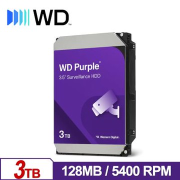 WD 紫標 3TB 3.5吋監控硬碟 WD34PURZ