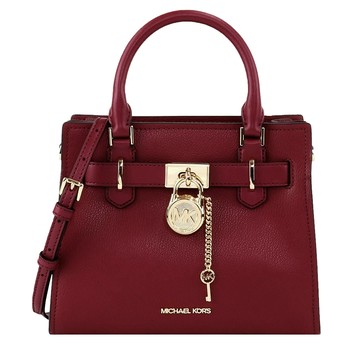 MICHAEL KORS - 素面皮革造型兩用包 (酒紅)