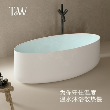 【亞克力浴缸】人造石浴缸家用小戶型獨立式橢圓形PMMA網紅酒店設計師款浴盆工廠 可開發票 全館五折 工廠現貨直銷 新品特價 z2118