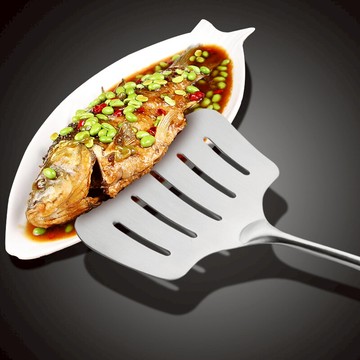 加厚不銹鋼煎魚鏟子 翻魚鏟煎鏟烙餅鏟煎餅牛排平鏟漏鏟烹飪工具