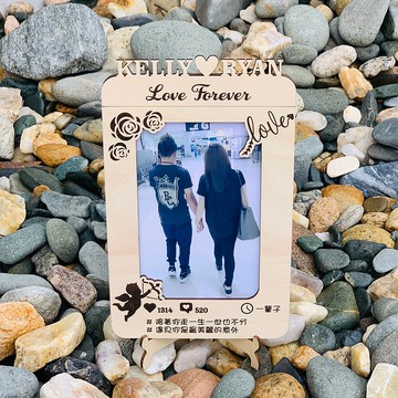個人訂製 客製化 木製 座枱 情侶 相架 木相架  結婚 生日 禮物