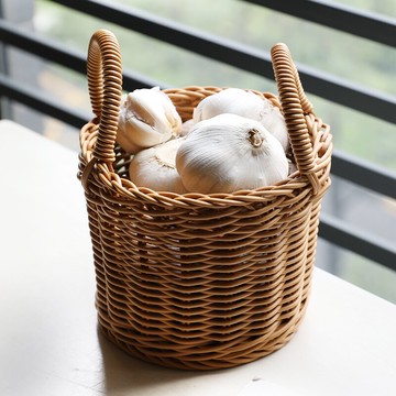 桌面零食筐茶幾小號水果籃廚房蔥姜蒜收納掛籃插花籃