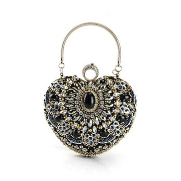 現貨+預購 晚宴包水鑽手拿包-歐美時尚璀璨心形女包包73su12【獨家進口】【米蘭精品】