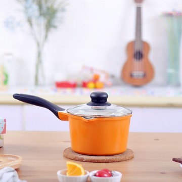 嬰兒輔食小鍋 出口英國不粘鍋單柄奶鍋 納米陶瓷涂層不粘鍋