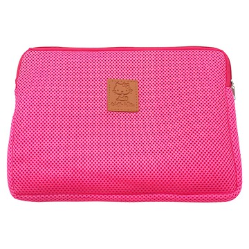 Hello Kitty 凱蒂貓 三明治網小物收納包  大  粉色
