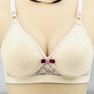 日系少女蕾絲內衣小胸聚攏無鋼圈文胸防下垂胸罩性感法式夏季薄款