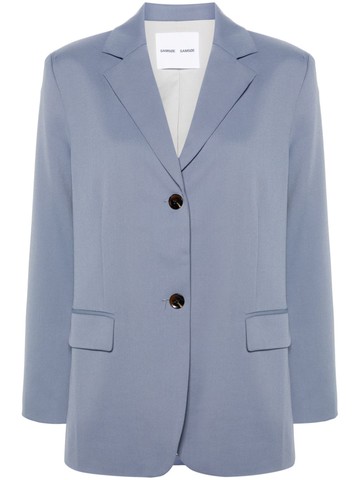 SAMSOE SAMSOE - Saluzy single-breasted blazer - women - Wool/Polyester/Spandex/Elastane/Viscose/Cotton - L - Blue