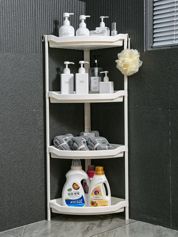 衛生間置物架落地浴室收納架三角架臉盆架廁所用品洗漱臺架子/架子/儲物架/置物架/收納架/浴室架/落地架/掛壁架/三角架