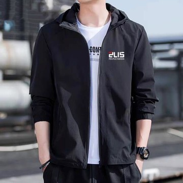 干活穿的外套男工地上班防風防水衣服春季沖鋒衣連帽夾克耐臟耐磨