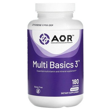 Advanced Orthomolecular Research AOR, Multi Basics 3，180 粒膠囊