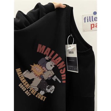 重磅純棉美式潮牌圓領衛衣男秋冬加絨加厚設計感小眾寬松情侶上衣