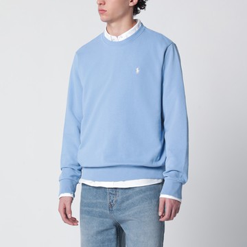 Light blue cotton crew-neck sweatshirt