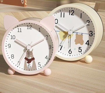 鬧鐘 康巴絲小鬧鐘學生用電子時鐘卡通兒童專用靜音表臥室床頭夜光鬧鈴