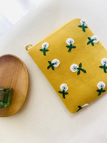 黃色系刺繡布料閱讀器保護套 防水 官網同款 kobo包 hyread 客制