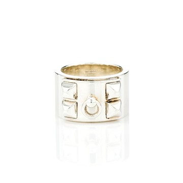 HERMES 愛馬仕 Collier de chien銀戒指(51)