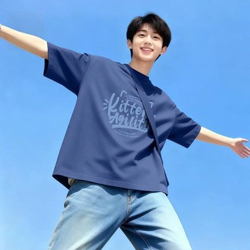 青少年冰絲短袖男款夏季2026新款戶外透氣半袖降溫五分袖速幹t恤