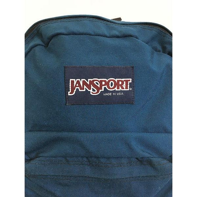 雑貨 古着 90s USA製 JANSPORT ボトムレザー ナイロン リュックサック