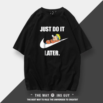 潮牌時尚印花卡通T恤男寬松日系百搭半袖ins潮牌港風夏季純棉短袖