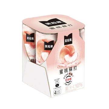 [家速配]美粒果零加糖蜜桃蘇打330ml