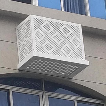 定制沖孔鋁板鏤空空調外機罩防護罩格柵門頭幕墻穿孔鋁單板蓋板YY074
