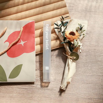 HIS-玻璃吸管組 質感抽拉盒 小花束組 經文設計 文創