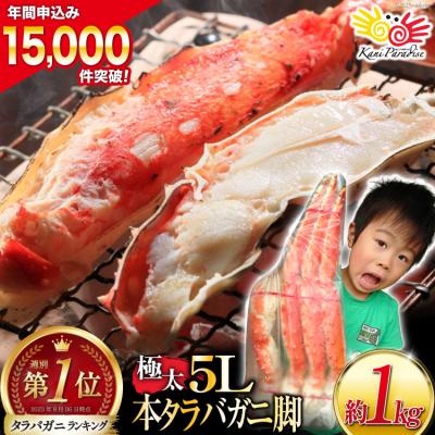 ふるさと納税 気仙沼市 本 タラバガニ 脚 ボイル済 約1kg 極太5Lサイズ   カネダイ [20562039]