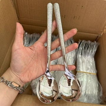 【輕奢勺子】2024新款輕奢韓版吃飯勺子 不銹鋼喝湯勺 食品級餐具家用長柄圓勺
