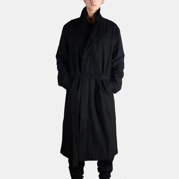 翻領繫帶長大衣