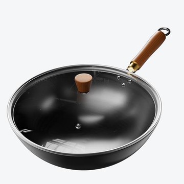 無涂層家用手工鍛打鐵鍋炒鍋不粘鍋炒菜鍋廚房燃氣煤氣灶專用鍋具