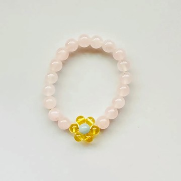 C happy 小花黃水晶粉晶手鍊_招財+守護愛情 - 14至15cm