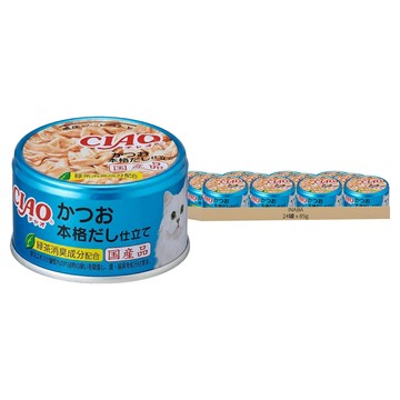 INABA CIAO 啾嚕 旨定貓罐  鰹魚 + 高湯  85g  24罐