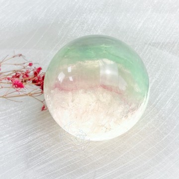 ₍мσσи_нασ ᙏ̤̫͚ 金11 螢石球6.3cm 西瓜色🍉水波閃光 山形紋 帶彩虹光✨